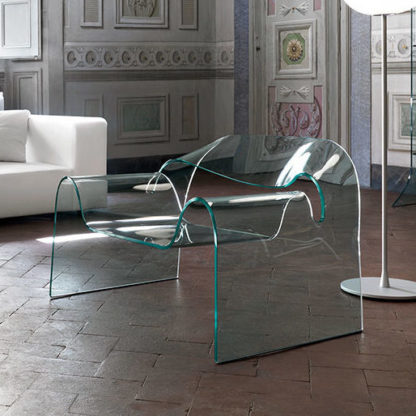3 fiam glazen design stoel Ghost designm by Cini Boeri